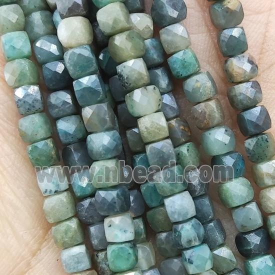 Chinese Chrysocolla Beads, faceted cube