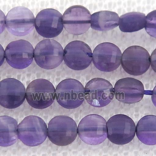 purple Amethyst Beads, faceted circle