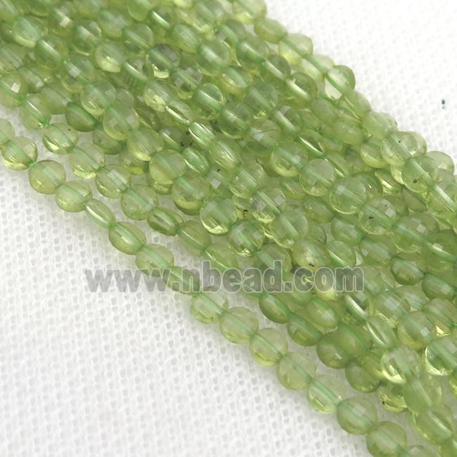 Peridot Beads, faceted saucer