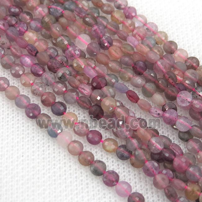 Ruby Beads, faceted circle