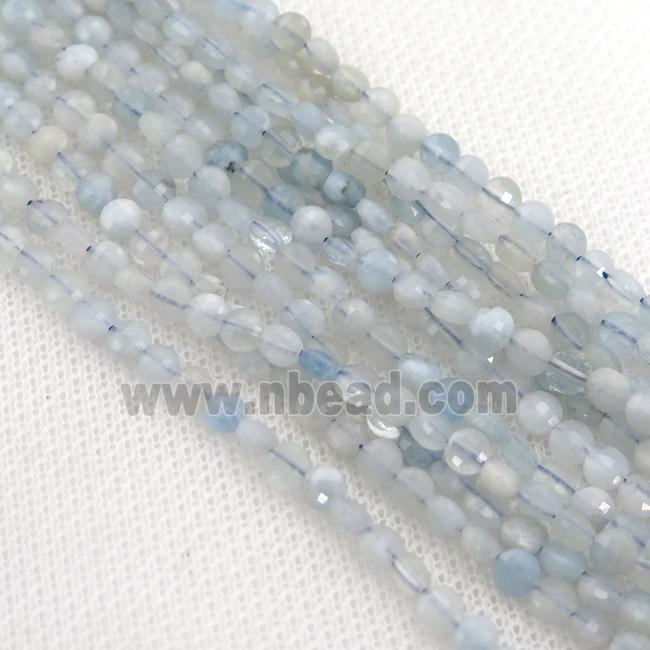 lt.blue Aquamarine Beads, faceted circle
