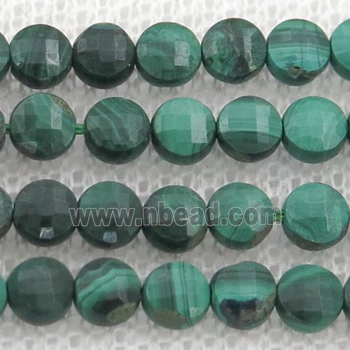 natural Malachite Beads, green, faceted coin