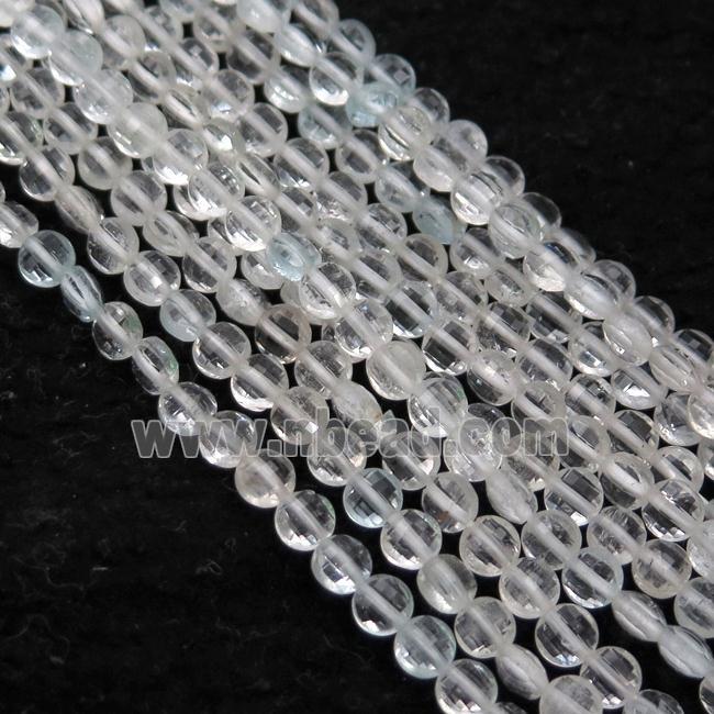 white Topaz Beads, faceted circle