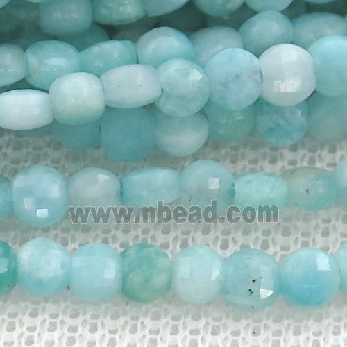 Amazonite Beads, faceted coin