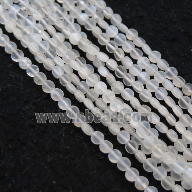 white MoonStone Beads, faceted circle