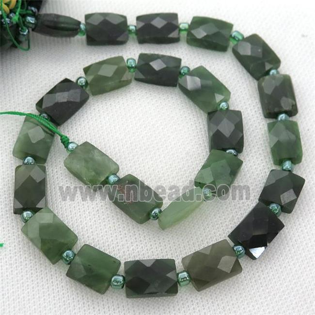 green Canadian Chrysoprase Beads, faceted rectangle