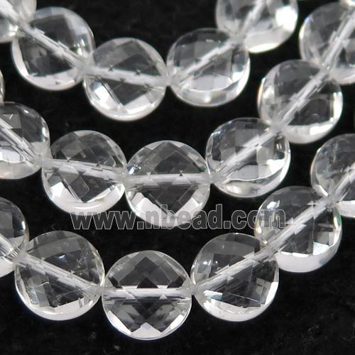 Clear Quartz Beads, faceted circle