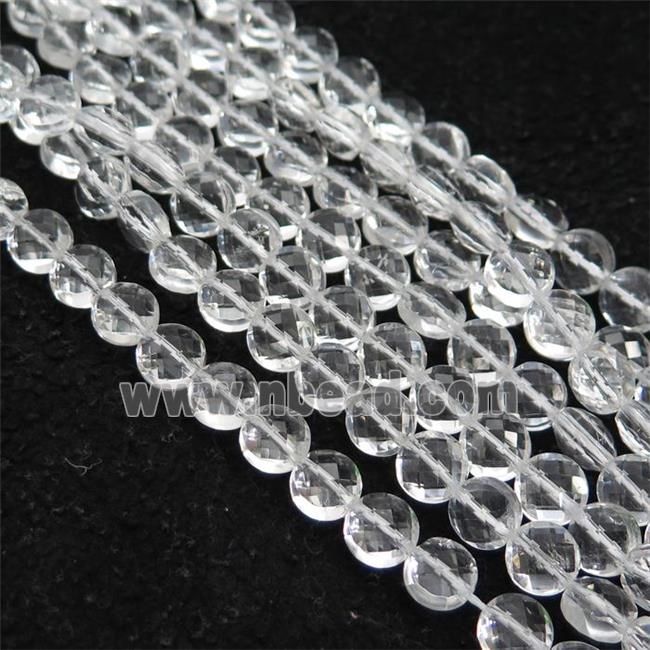 Clear Quartz Beads, faceted circle