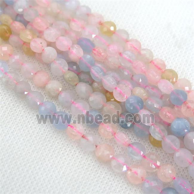 Morganite Beads, faceted circle