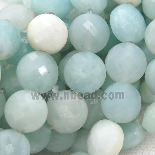 blue Amazonite Beads, faceted circle