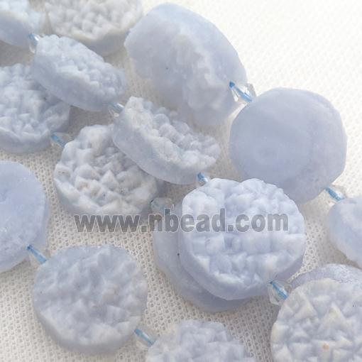 blue lace agate druzy beads, circle