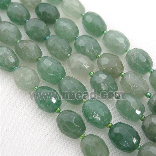 green Strawberry Quartz beads, faceted freeform