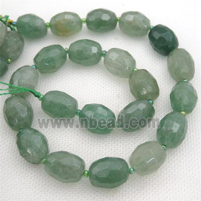 green Strawberry Quartz beads, faceted freeform