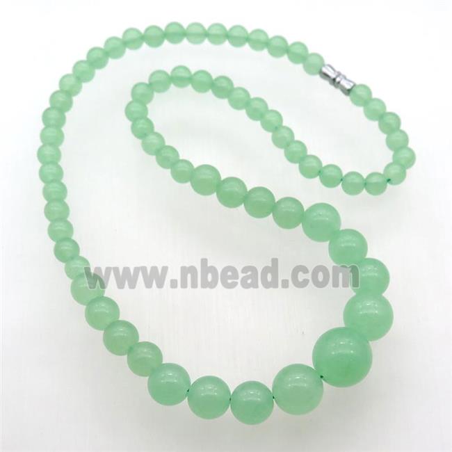 lt.green Malaysia Jade Necklaces with screw clasp