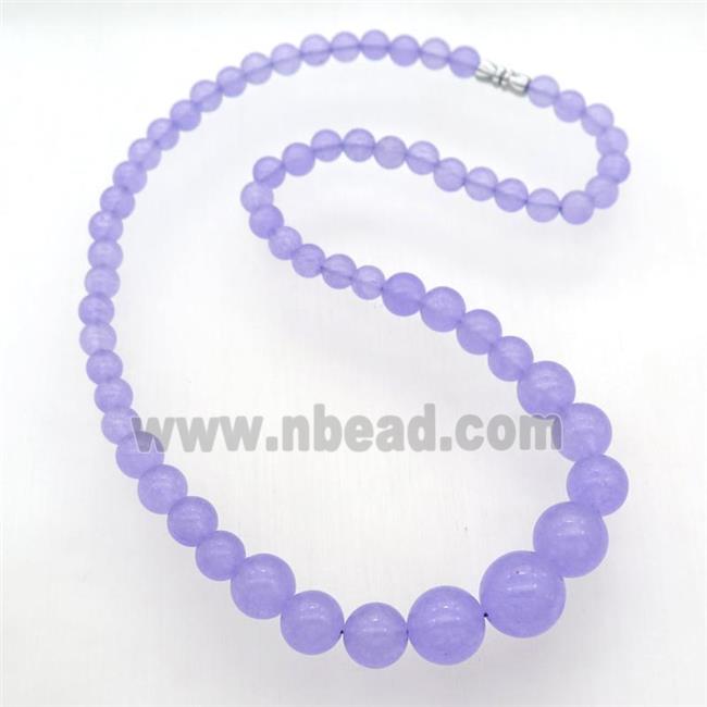 lavender Malaysia Jade Necklaces with screw clasp