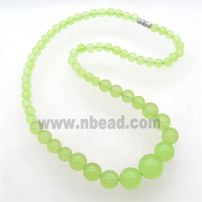 olive Malaysia Jade Necklaces with screw clasp