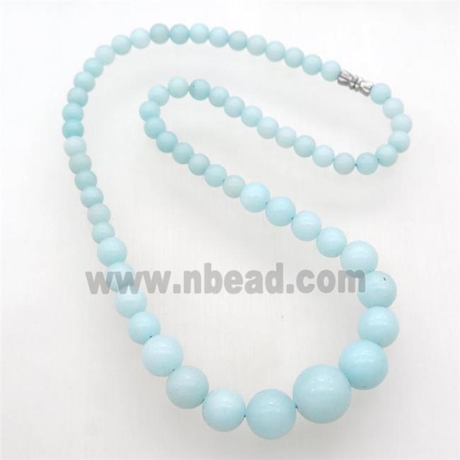 blue Malaysia Jade Necklaces with screw clasp