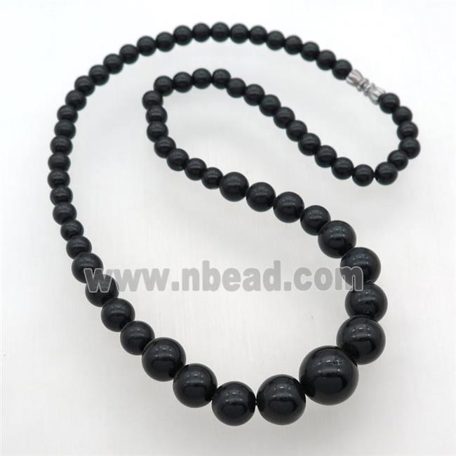 black Malaysia Jade Necklaces with screw clasp