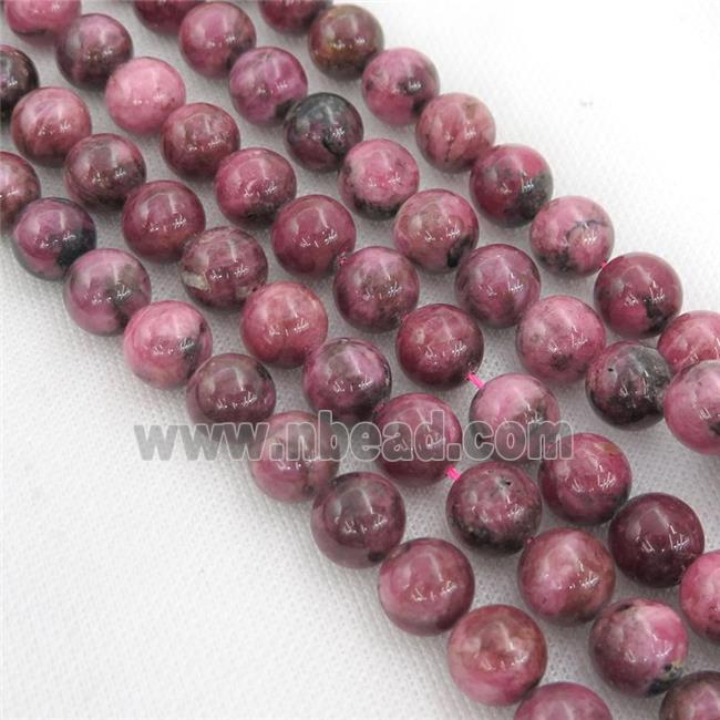 red African Rhodonite Beads, round, AA-grade
