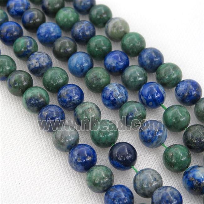 Natural Azurite Beads Smooth Round Dye