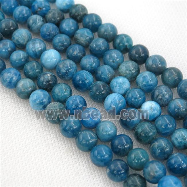 blue Apatite Beads, round