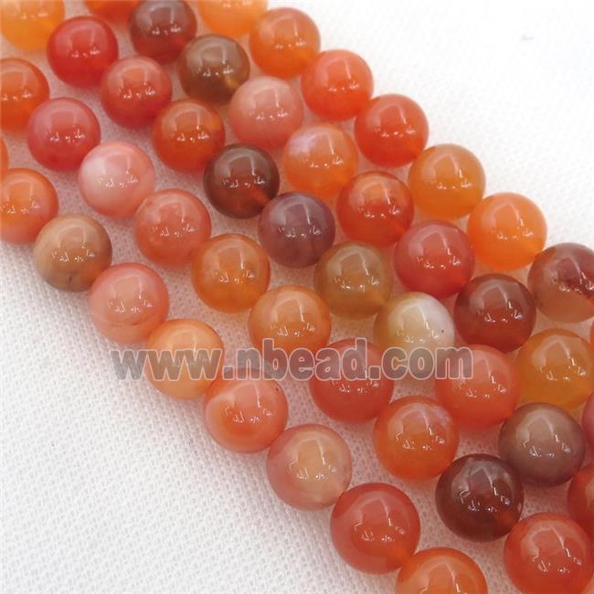 red Chalcedony Beads, round