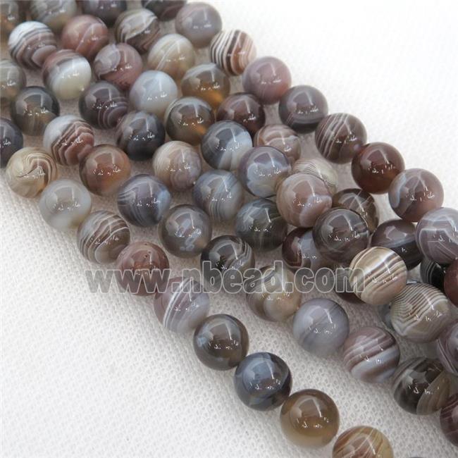 gray Botswana Agate Beads, round