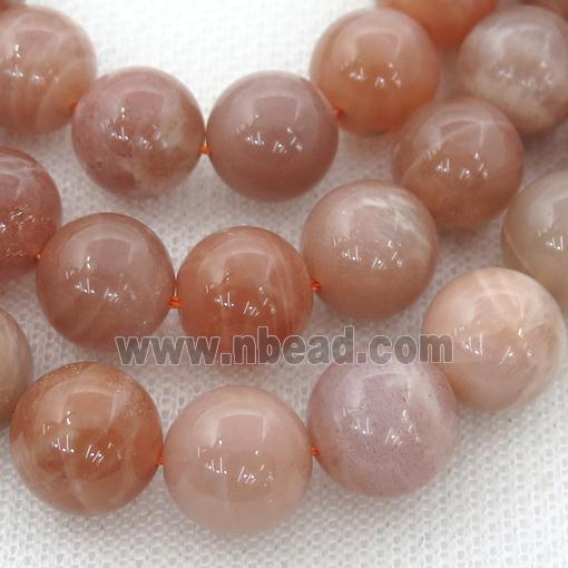 peach MoonStone beads, round