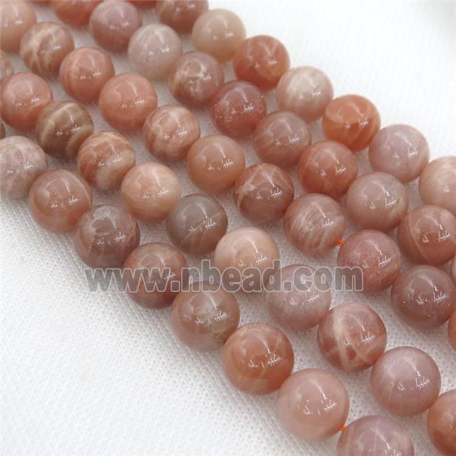 peach MoonStone beads, round