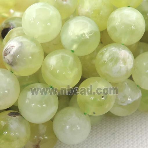olive Grape Quartz beads, round