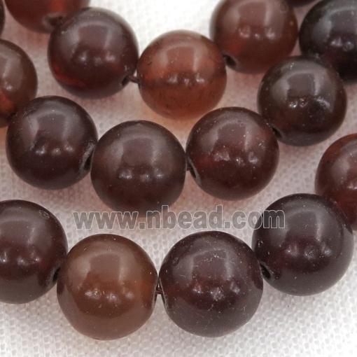 natural Amber Beads, round, brown