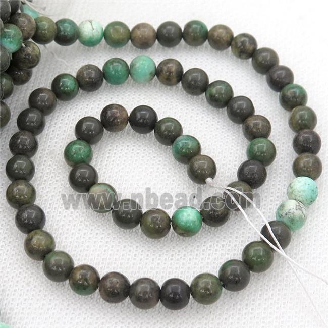 green Grass Agate Beads, round, B-grade