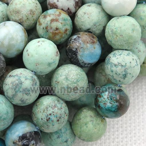 African Turquoise Beads, green, round