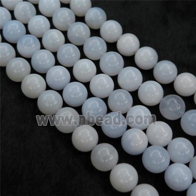 blue Chalcedony Beads, round, B-grade