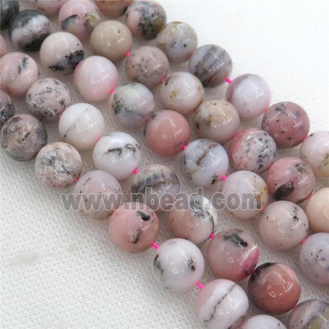 pink Opal Beads, round, B-grade