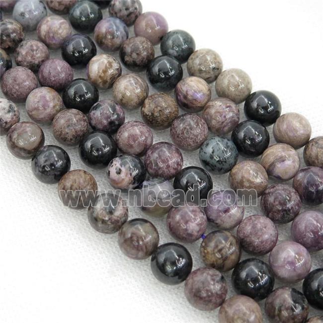 purple Charoite Beads, round, B-grade