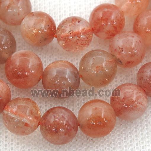 orange SunStone Beads, round, A-grade