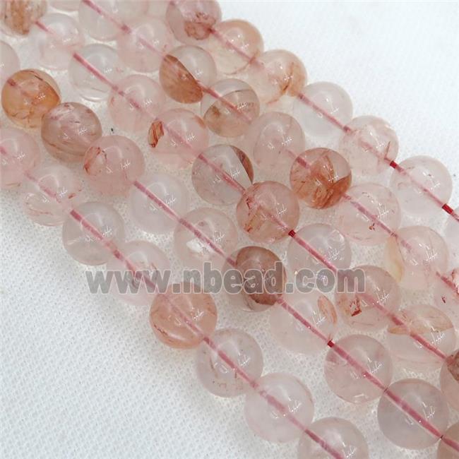 red Iron Quartz Beads, round