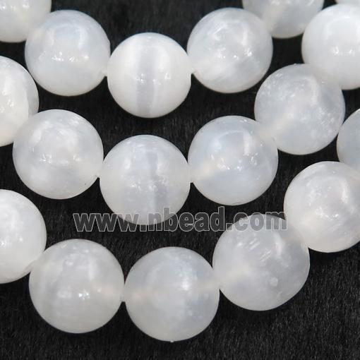 white Calcite Beads, round