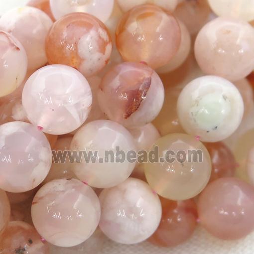 pink cherry Agate Beads, round, A-grade