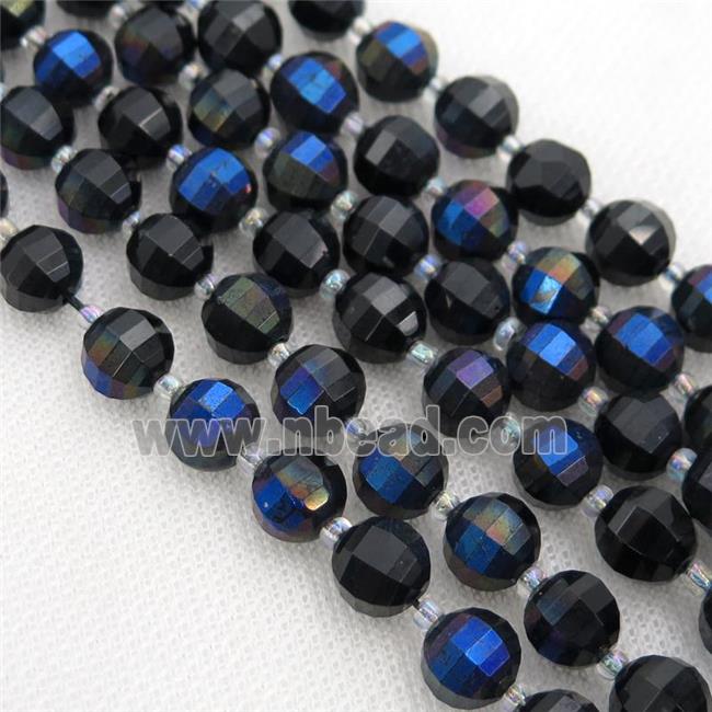 black Onyx lantern beads, electroplated
