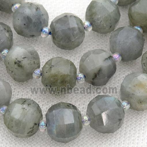 gray Labradorite lantern beads