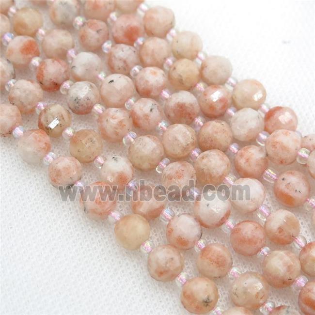 orange Sunstone lantern beads