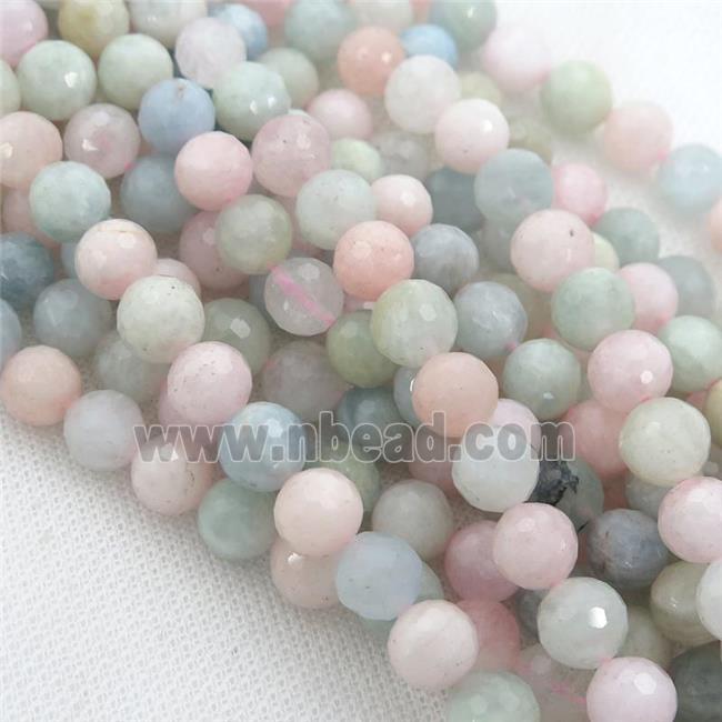 Morganite Beads, faceted round, multicolor