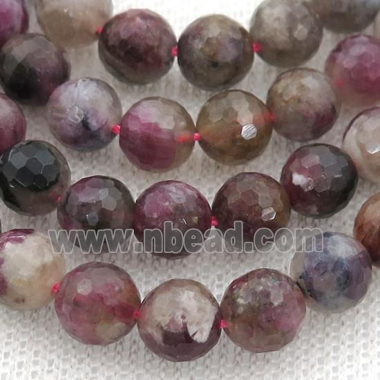pink Tourmaline Beads, faceted round, AA-grade