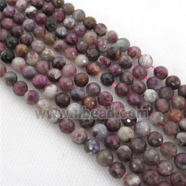 pink Tourmaline Beads, faceted round, AA-grade