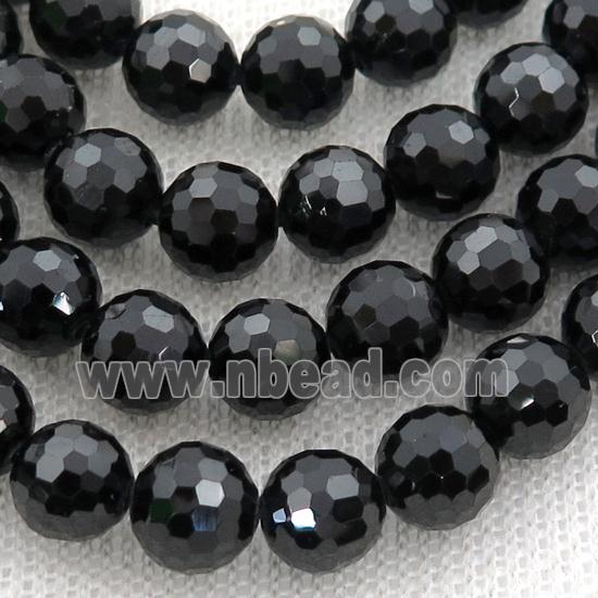 Natural Black Spinel Beads Faceted Round