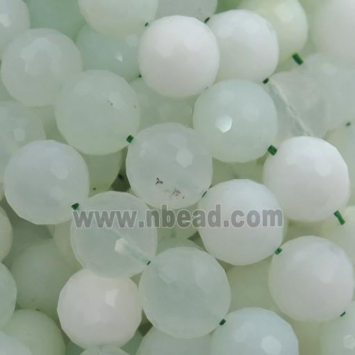 green Opal Beads, faceted round