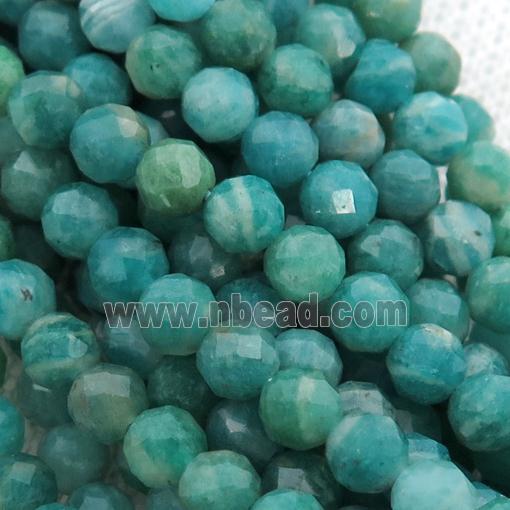 green Russian Amazonite Beads, faceted round