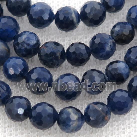 blue Brazilian Sodalite Beads, faceted round